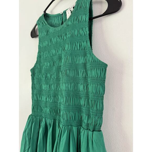 NWt Madewell Melody Bubble Hem Smocked Midi Dress Verdant Green Size Small - Picture 6 of 12